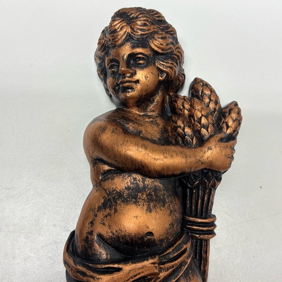 Set of 2 vintage Coppercraft Guild Syroco Cherub wall sconces - Picture 2 of 11